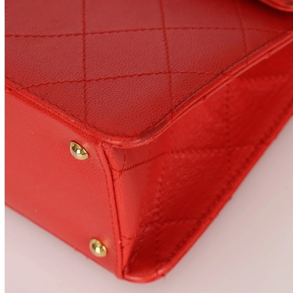 RARE 1997 vintage red Chanel Kelly 24k gold plated - Picture 11 of 17